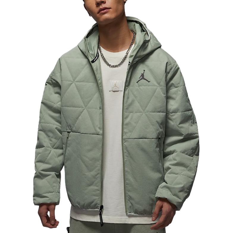 

Jordan Спортивная куртка Therma-Fit с логотипом, удобная однотонная хлопковая куртка с капюшоном на молнии для мужчин, куртки, цвет Horizon-Green HV4870-377 XL