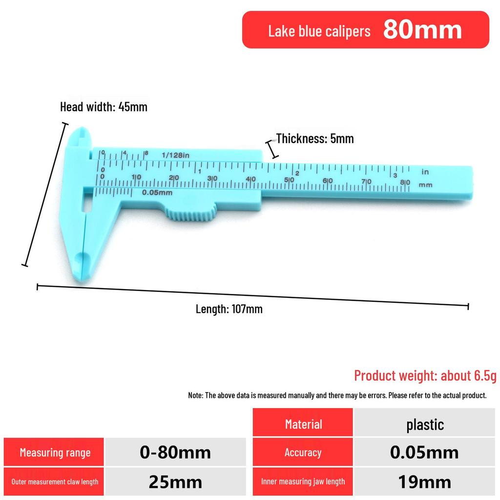 Mini Plastic Wenge-Walnut Bracelet Measuring Caliper for Students