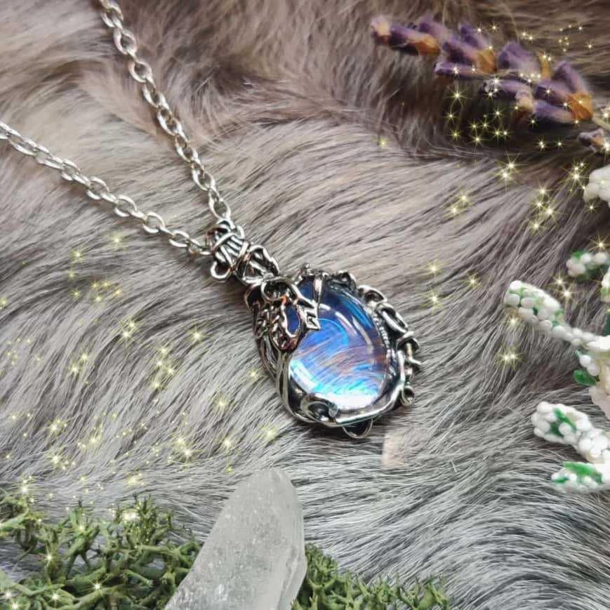 Mondlicht Wassertropfen Halskette, Vintage Schmuck, magische Accessoires, Geheimnis, Design Sinn, Hexe, Gothic, Ast, Choker Für Frauen Mann