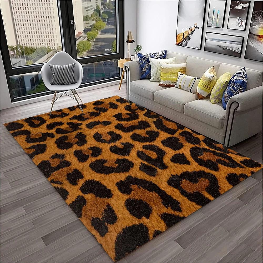 Wild Leopard Stripe Print Series Carpet Rug for Home Living Room Bedroom Sofa Doormat Decor,kid Play Area Rug Non-slip Floor Mat