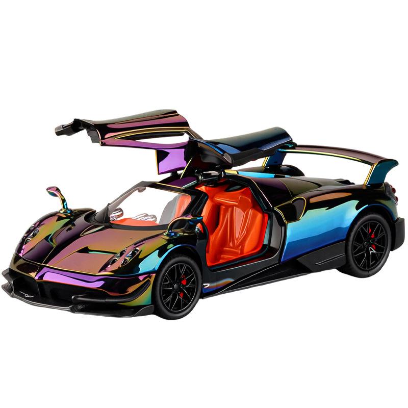 

1/24 Pagani Huayra BC Supercar Alloy Car Diecasts & Toy Vehicles Metal Toy Car Model Sound and Light Collection Kids Toy фиолетовый