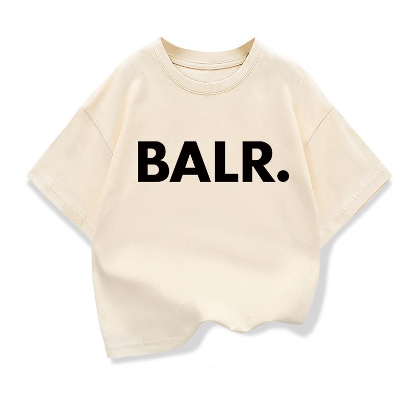 

Summer Boys T-Shirt Casual Funny BALR. Print Cool Loose Round Neck Top Short Sleeve Girls 100