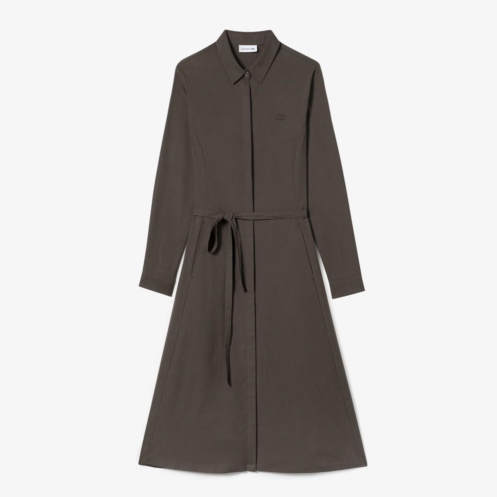 [Lacoste] Women's Flannel Woven Long Dress EF896E-54NSIX