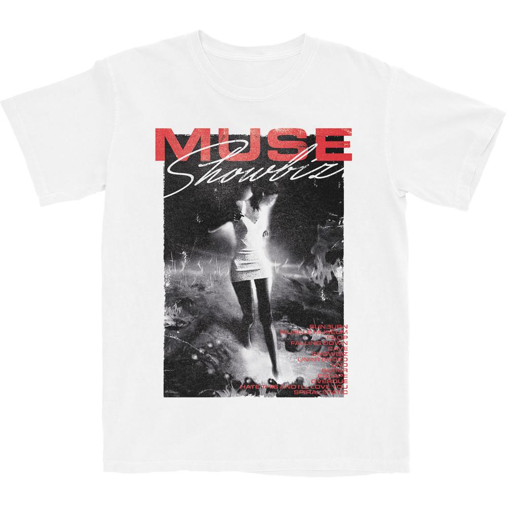 Muse Band Showbiz Short Sleeve Cotton White All Size Shirt AG1277 Unisex T-Shirt L