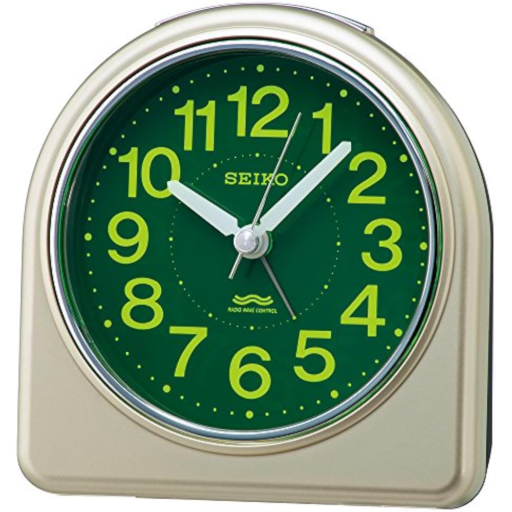 Seiko Clock Alarm Clock Radio Wave Analog Light Gold Pearl KR332G SEIKO