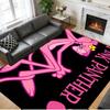 Anti‑Slip Crystal Velvet Floor Rug, Pink Panther Design Carpet for Indoor Living Bedroom Home Decoration