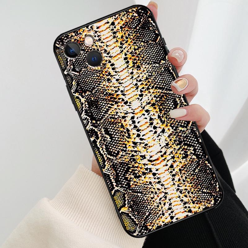Snake Skin Phone Case For iPhone 17 Pro Max 16 15 11 13 12 14 Pro Max mini 15 16 Plus 16e 17 Air Cover