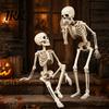 Durable Skeleton Model for Cemetery Theme Halloween Decoration, 3Ft Life Size Full Body Human Bone, Realistic Posable Party Decorations with