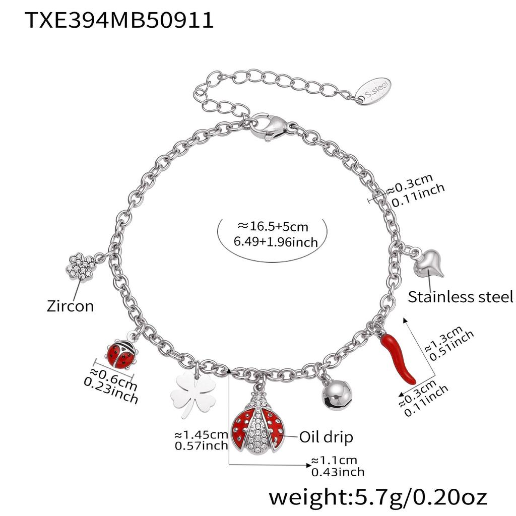 Oumeka Emaille Insekten Accessoire Set - Europäische & Amerikanische Mode Halskette Armband Combo