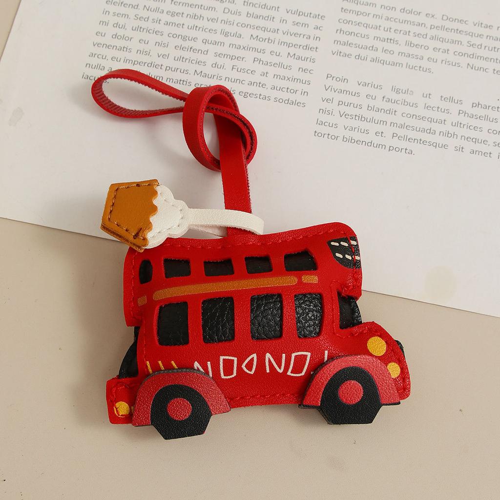 Europa, Amerika, London Bus Ledertasche Anhänger Schlüsselanhänger Zubehör Handgefertigt Kaffeetasse Einfache Tasche Anhänger