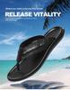 Men's Genuine Leather Toe Post Flip-Flops: Casual Embossed Summer Sandals