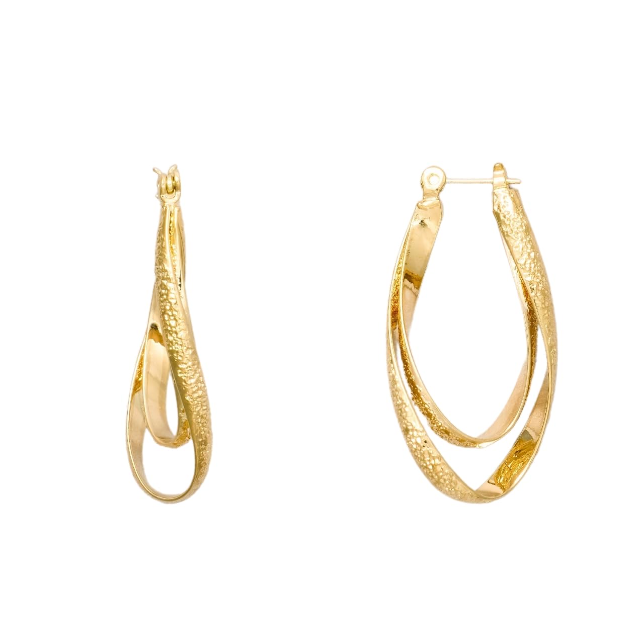 

K18 18K Hypoallergenic hoop made in 3684 [HRYS] [18K Post] earrings, 2-row, catchless, gorgeous, summer, resort, crossing, Japan, (gold) золотий
