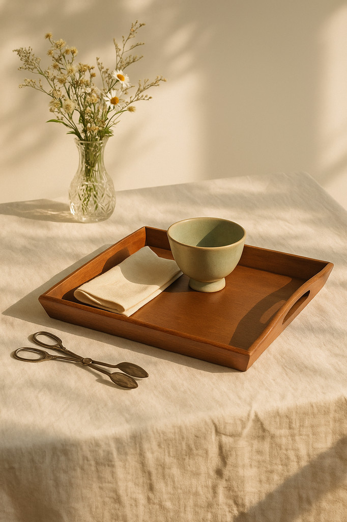 Wooden Serving Tray Party Serving Platter Cake Stand Snack Fruit Plate for Kitchen Table Centerpiece Home