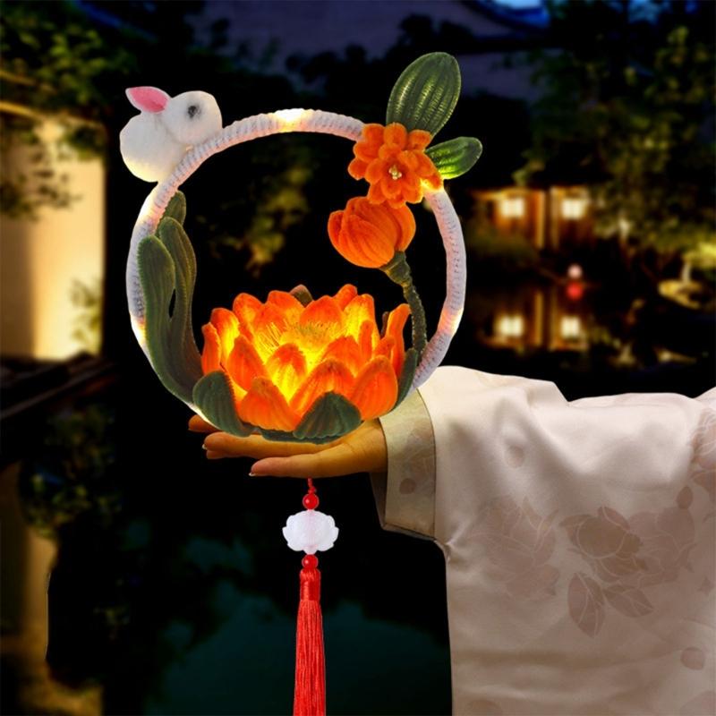 Lovely Rabbit Shape Handmade Twisting Bar Flower Light Fashion Home Accessory for Bedroom Living Room Decoration