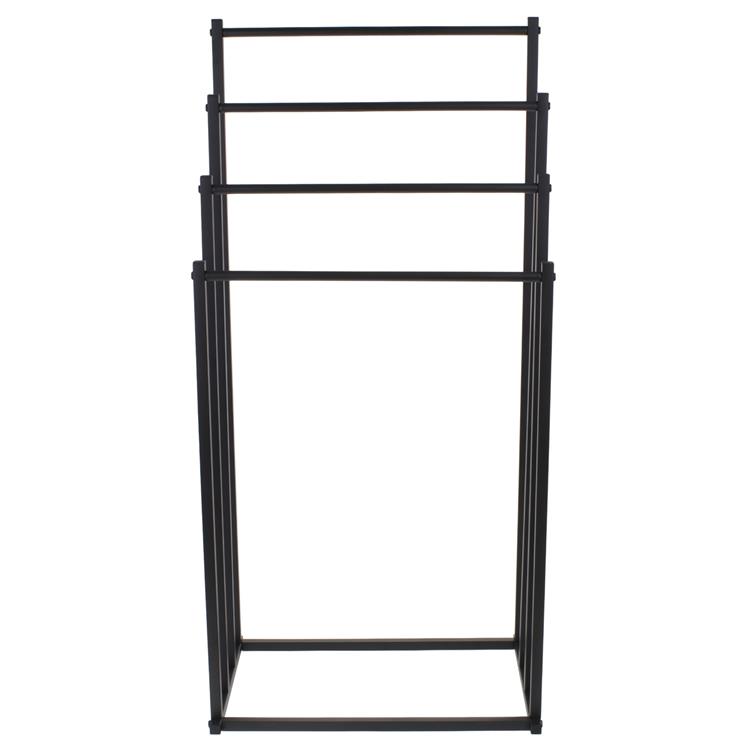 Towel Rack Bathroom Hanger Metal Standing Industrial Black 4 Tiers