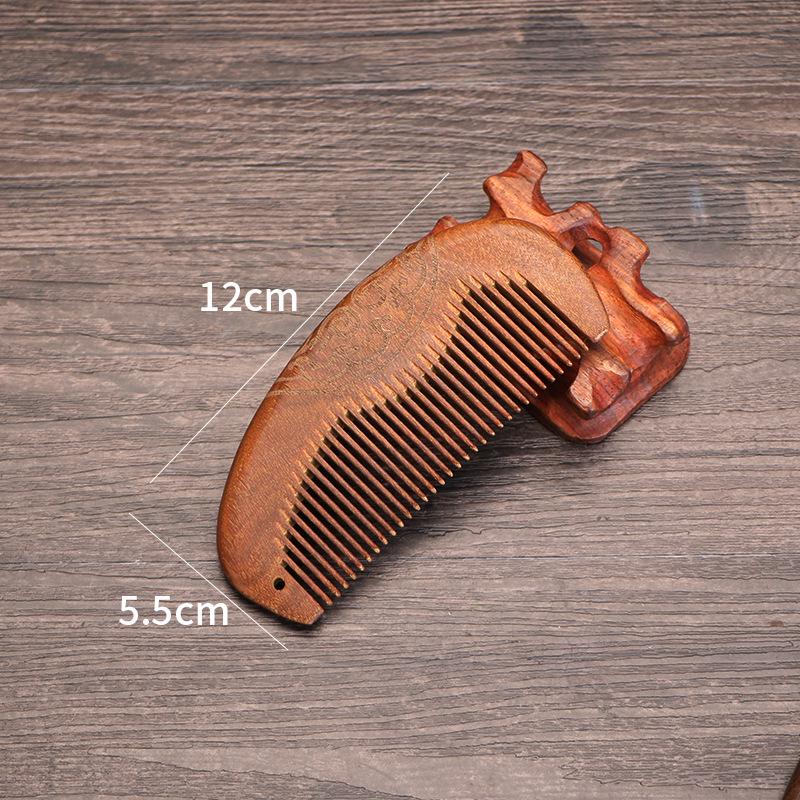 

Набор гребней из золотого сандалового дерева: Большой и Маленький Полумесяц, Широкий и Мелкий Зуб, Антистатический, Подходит для гравировки в подарок