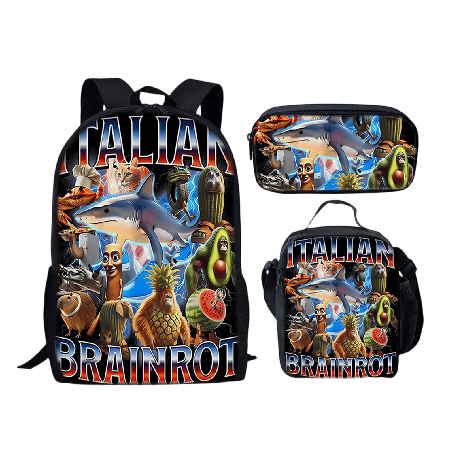 

Cartoon Printing Casual Shoulder Bag Junior High School Students Large Capacity Backpacks One Size