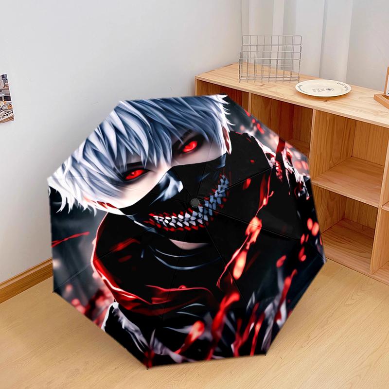 1 Stück Automatischer Faltregenschirm - Anime-Figuren Muster, Tragbares & Faltbares Design mit 8 Speichen, Weihnachts-Geburtstagsgeschenke