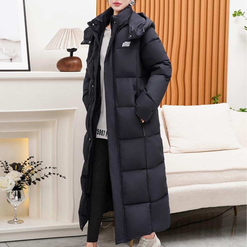 Mode Winter Damen X-Lang Parkas Kapuze Dick Warm Jacke Locker Damenmäntel