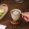 Coarse Pottery Coffee Cup Wooden Pallet Sharp Bottomed Water Cups Breakfast Cups Coffee Mug Afternoon Tea Cup Milk Mug
