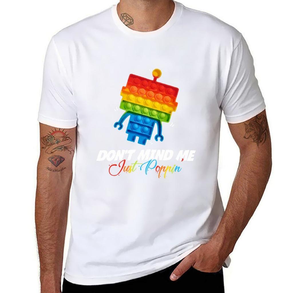 Dont Mind Me Just Poppin Fidget Toy TShirt Soft Stretch Short Sleeve Top