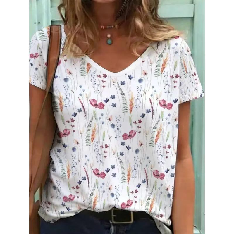 3D printed V-neck T-shirt for women S