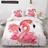 Flamingo Duvet Cover King Queen 3D Pink Animal Bedding Set For Kids Teens Adults Watercolor Style Quilt Cover With Pillowcase