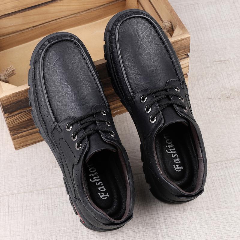 Fashion Hot Sale Soft Sole Lace-up Casual Shoes Luxury Brand Male Walking Shoes Genuine Leather Men's Travel Climbing Camping Footwear