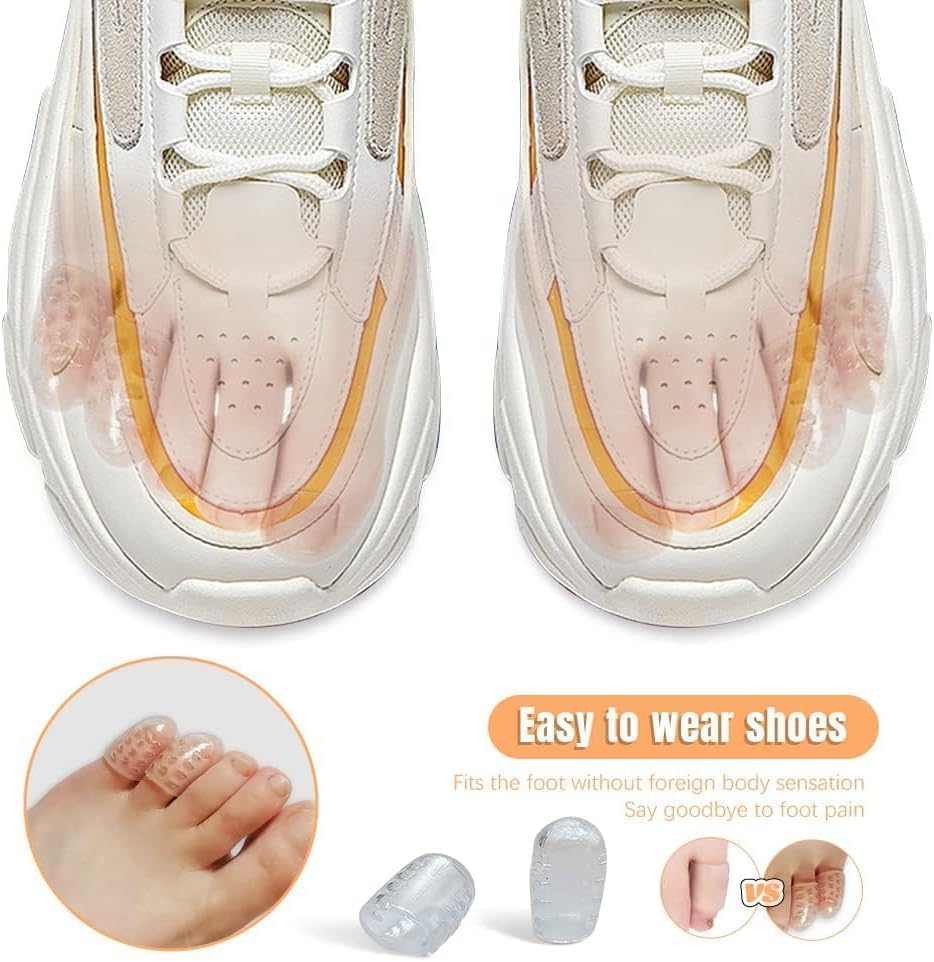 20Pcs Silicone Toe Protectors, Gel Anti-Friction Toe Protector Breathable Toe Caps Guards for Men Women, Soft Clear Little Cover