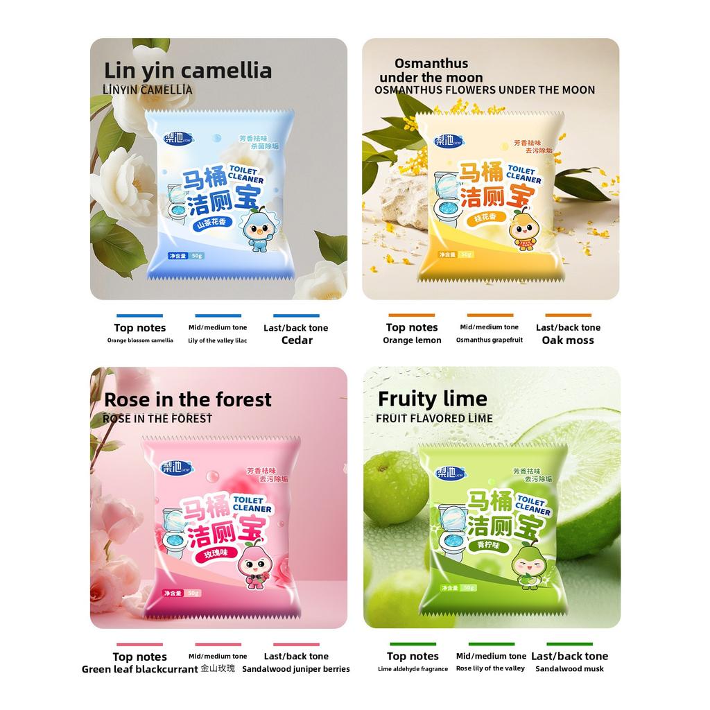 Frisch duftender Blasen-Toilettenreiniger: Zwei-Phasen-Formel für effektive Kalkentfernung und Geruchsbeseitigung