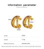 Elegant C-Shaped Diamond Stud Earrings: Women's Trendy Titanium Design