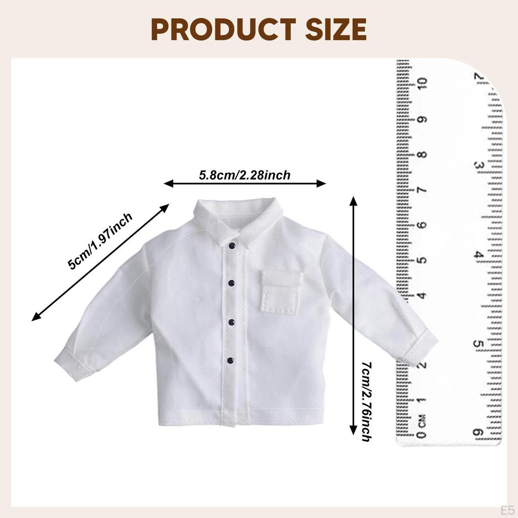 1/12 Action Figure Clothes Doll Shirt Mini Fashion Photo Prop Miniature Clothing for 6" Male