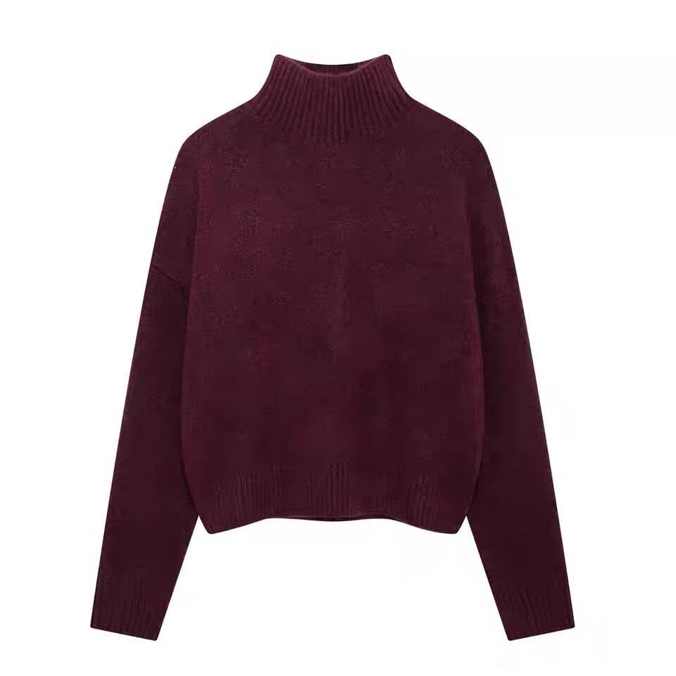 Z European Style 2025 Women's Fashion Soft Stand Collar Knitwear