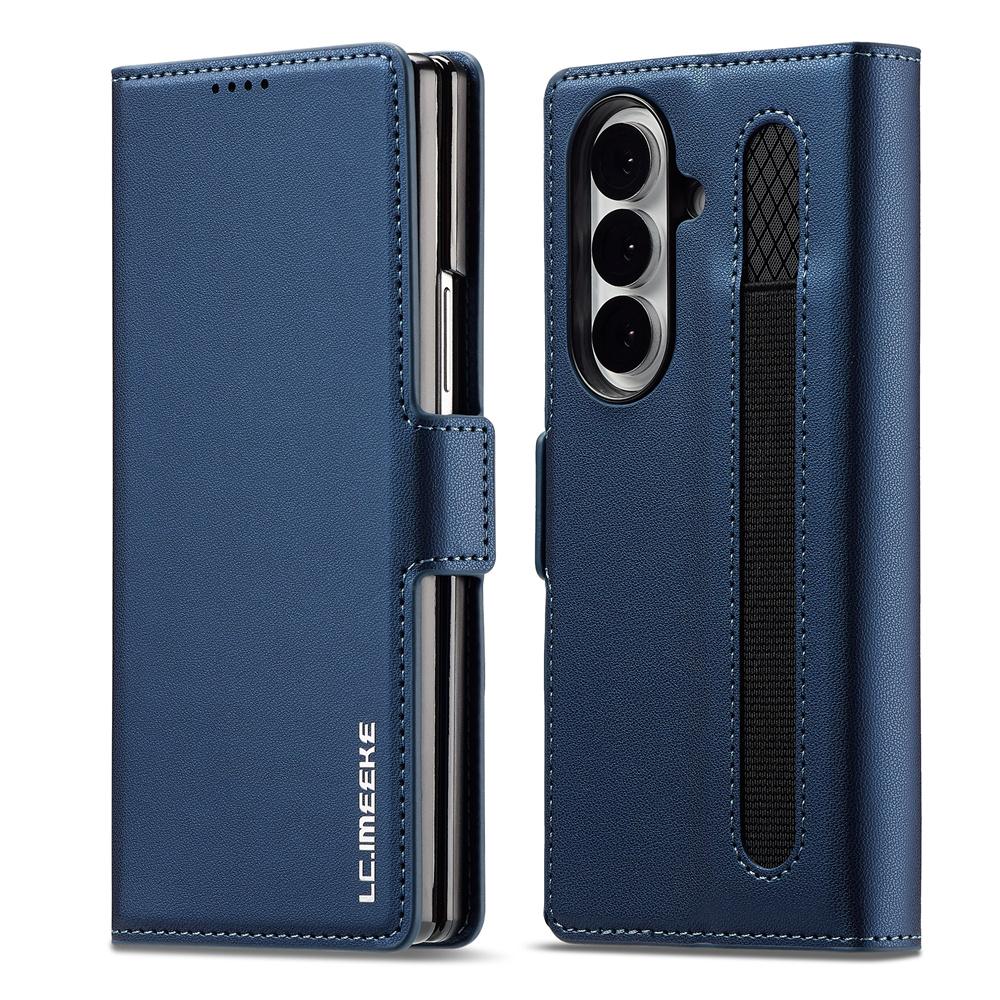 Wallet PU Leather Phone Case with Pen Slot Card Holder For Samsung Galaxy Z Fold 7 6 5 4 3 Fold7 Fold6 Fold5 Fold4 Fold3 5G
