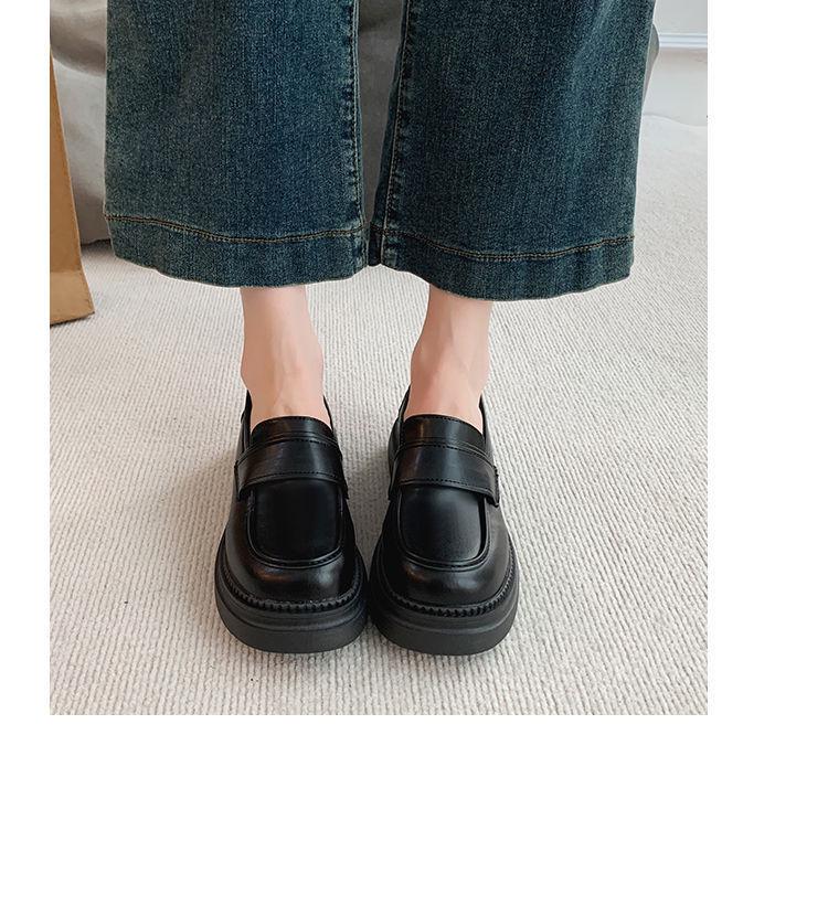 2025 Women's British Style Leather Loafers - Autumn Fashion, Versatile Slip-On Retro Shoes