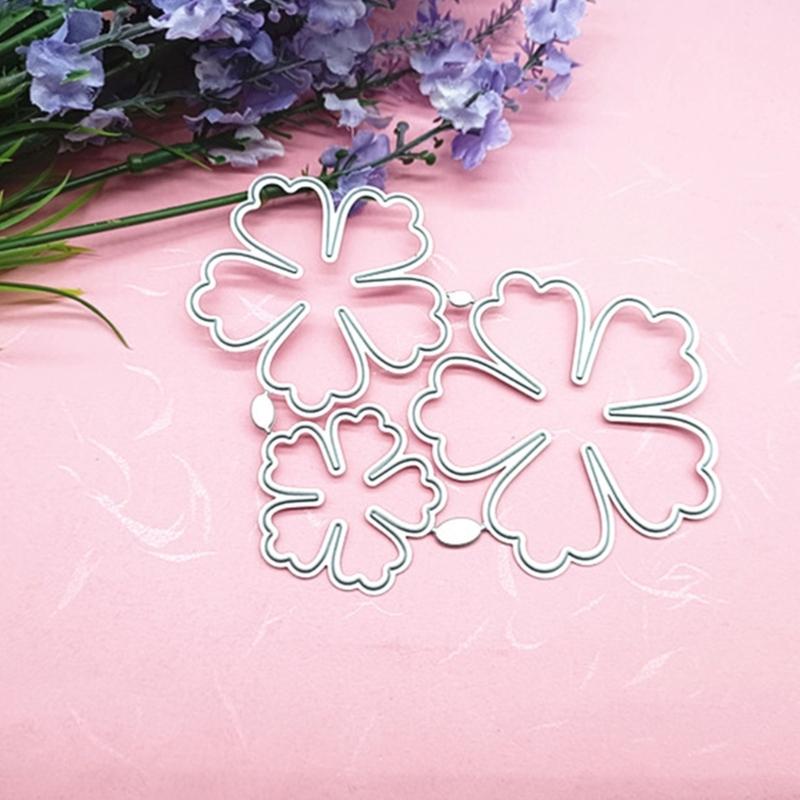 3-in-1 Blumen Metall-Stanzform DIY Basteln Scrapbooking Geprägtes Papier Karte Album Bastel-Schablone Vorlage Stanzteile