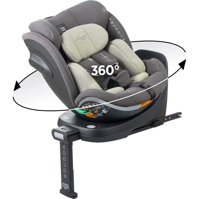 Siège auto - BABYAUTO - SCUDDA - Groupe 0/1/2/3 - 40/150 cm - I-Size - Pivotant - Inclinable - Réducteur - Jambe de force - Olive