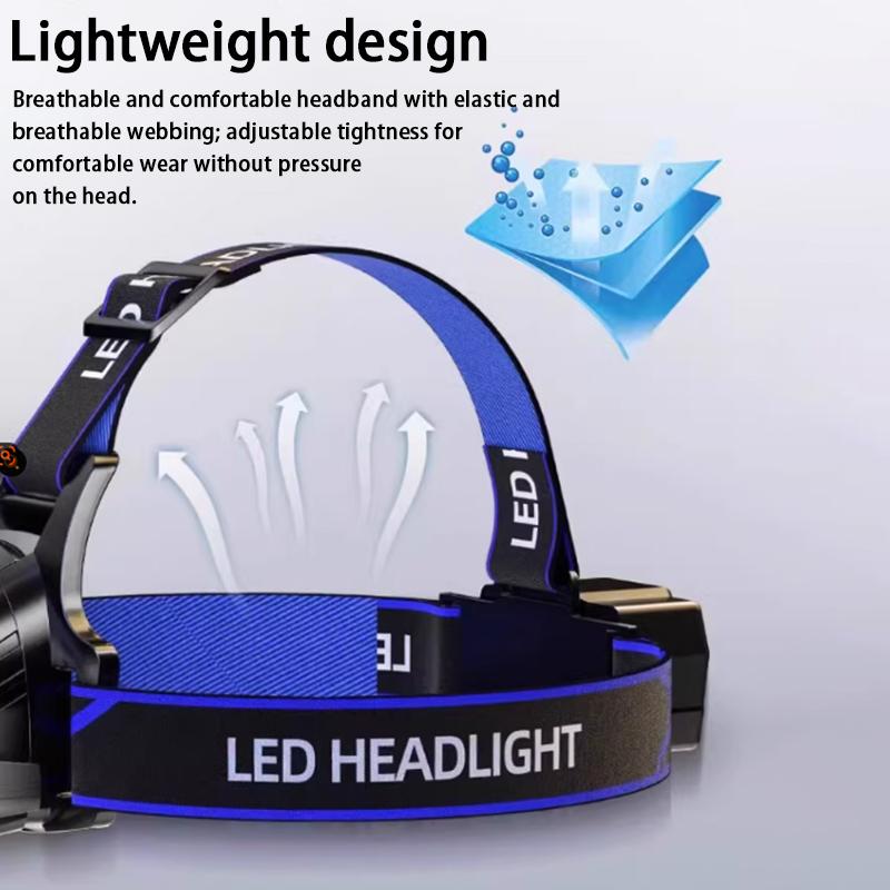 Led High-Power Long-Range Headlamp Usb Rechargeable Waterproof Suitable For Outdoor Camping And Wearing
