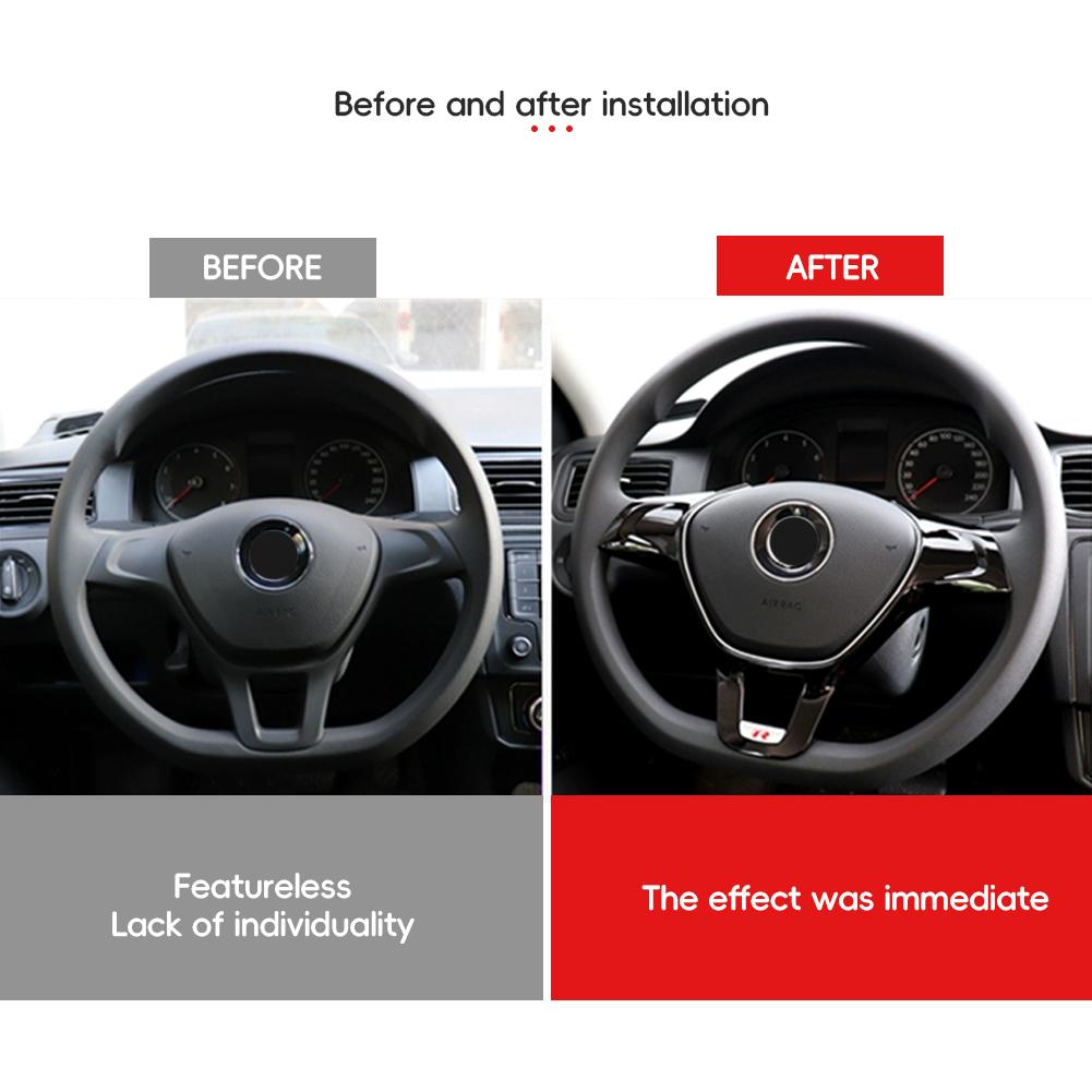 Car Steering Wheel Cover Trim Sticker for Volkswagen VW Golf 7 GTI MK7 POLO 2014 2015 Jetta MK6 2015 2016 Interior Accessories