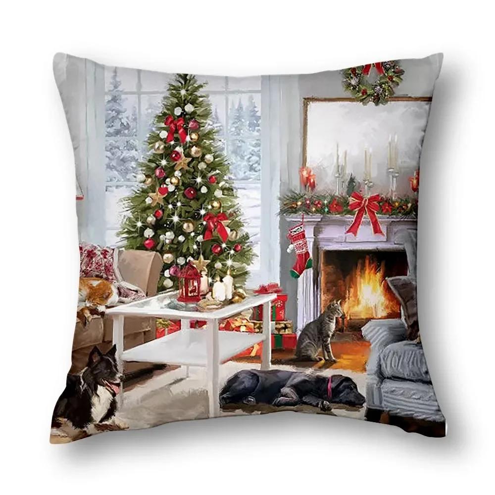 Față de pernă decorativă de Crăciun - Îmbunătățiți decorul casei dumneavoastră cu spirit festiv Decor pentru camera de zi 40x40 45x45 50x50 60x60