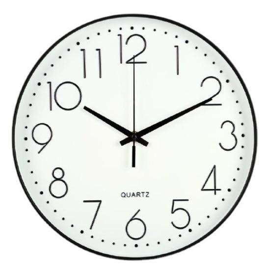 14 Inch 35CM Plastic Silent Wall Clock, Creative and Fashionable Living Room Three-dimensional Digital Scale Wall Clock