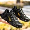 Fashion Rotating Button Safety Shoes for Men Air Cushion Work Sneakers Black Steel Toe Work Shoes Man Tennis Non Slip Protective Shoes