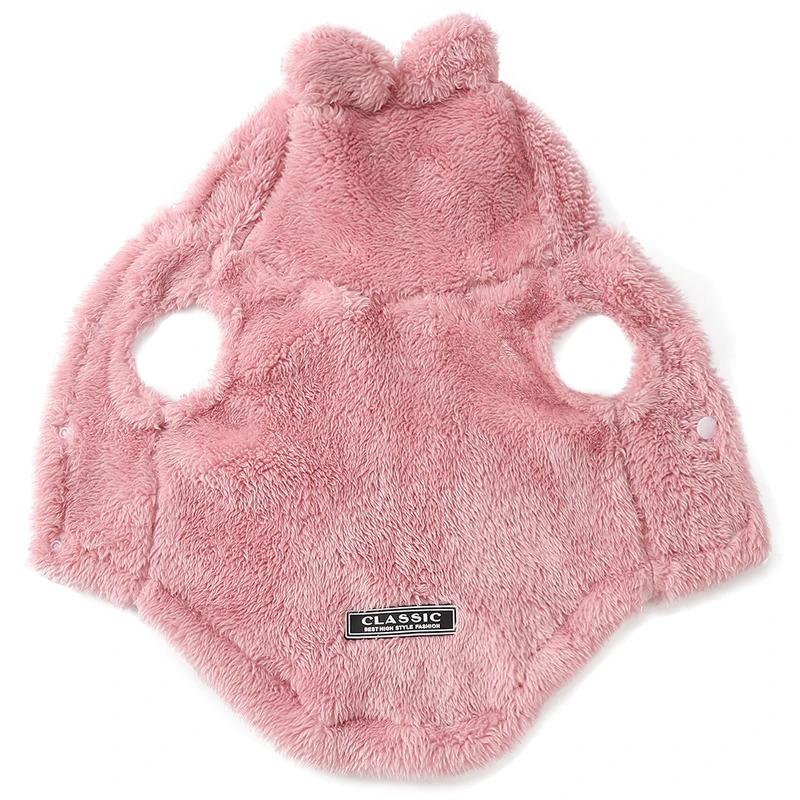 Caldo Cappotto di Peluche per Cane con Orecchie da Coniglio Autunno Inverno Abbigliamento per Animali Domestici per Cani Piccoli Medi Cucciolo Chihuahua Gatto Costume Carino Morbido