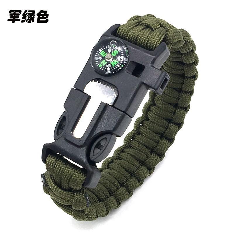 Braccialetto di Sopravvivenza in Paracord 5-in-1 Braccialetto da Polso Multifunzionale di Emergenza per Campeggio Escursionismo Avventura