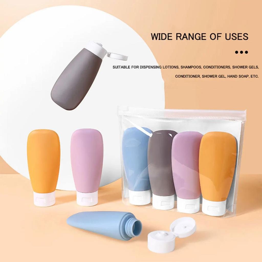 3/4Pcs Travel Botttles Set Refillable Bottle Cosmetic Containers 60ml Cream Lotion Shampoo Travel Dispenser Squeeze Tube Makeup