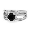 Black Spinel Infinity Pave Split Band Ring - 925 Sterling Silver