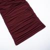 J25DS416 Elegantes einärmeliges plissiertes Netz-Langarmkleid für Damen