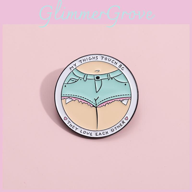 Creative Geometric Letter Brooch For Fashionable Denim Shorts Unique Metal Badge Design