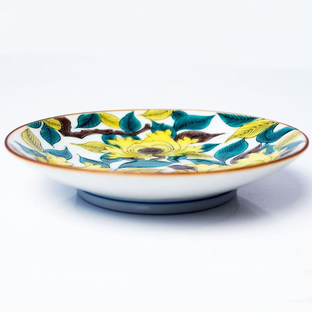 Waza no Kura Stylish Kutani ware small old Kutani porcelain peony ceramic small serving branded Japanese - plates, masterpieces, pattern, plates,