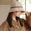 Autumn and winter fashion hat women's casual versatile corduroy bucket hat retro thermal basin hat big head circumference shows small face